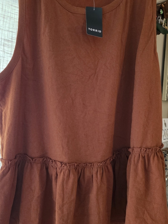 torrid Tops - torrid Rust Peplum Tank Top